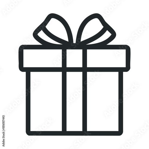 Gift box with ribbon for celebration or special occasion.Vector hand draw