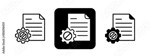 Termination Solid color and black line drawing vector illustration set