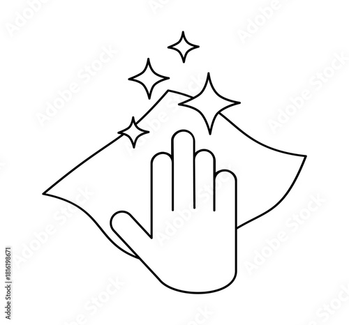 Vector illustration of cleaning cloth icon on white background.eps
