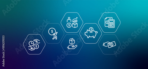 Kakeibo Japanese budgeting icons represent saving money investment expense tracking time and financial growth personal finance and wealth management principles