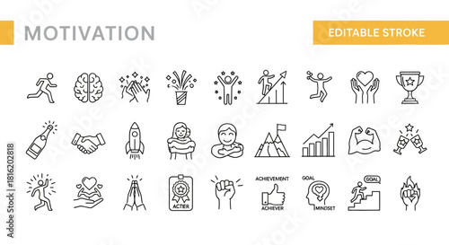 Vector icons celebrating various events and holidays with gift boxes, music, and food, perfect for invitations and decorations