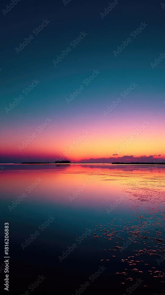 Obraz premium Warm Glow Reflections Across a Peaceful Endless Ocean 