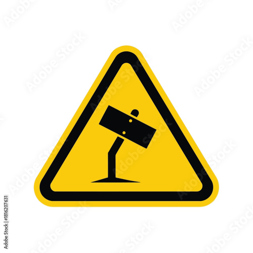 Falling object hazard warning sign symbol   industrial safety alert icon vector Vector, illustration