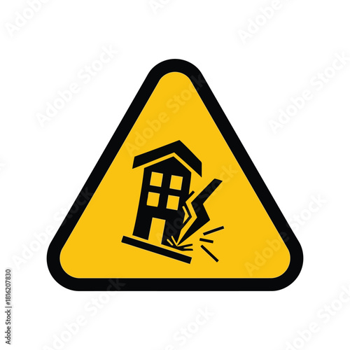 Lightning hazard house warning sign. electricity risk home damage thunderstorm symbol Vector, illustration