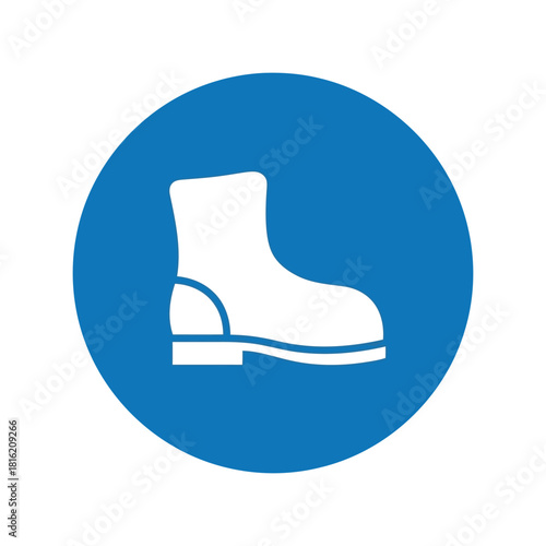 Mandatory safety footwear sign icon. wear protective boots symbol. workplace ppe obligation Vector, illustration