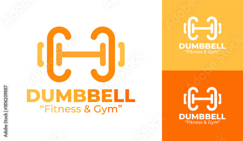 Dumbbell Logo Bold Workout Equipment Mark