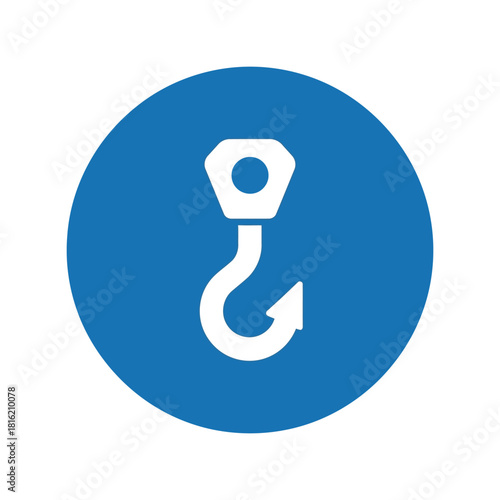 Crane hook icon vector for industrial heavy lifting, construction & safety graphics Vector, illustration