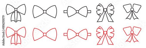  Christmas icon. Holiday symbol. Xmas icons set. bow icon. Vector illustration. EPS 10