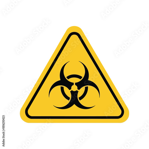 Biohazard warning sign. danger symbol for biological contamination, viruses, and safety Vector, illustration