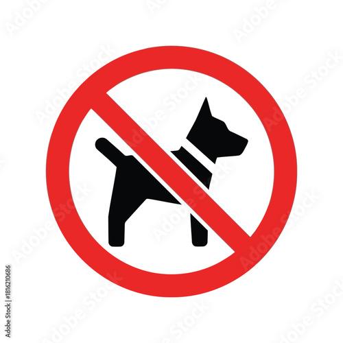 No dogs allowed sign vector icon   pet restriction symbol for public area prohibition Vector, illustration