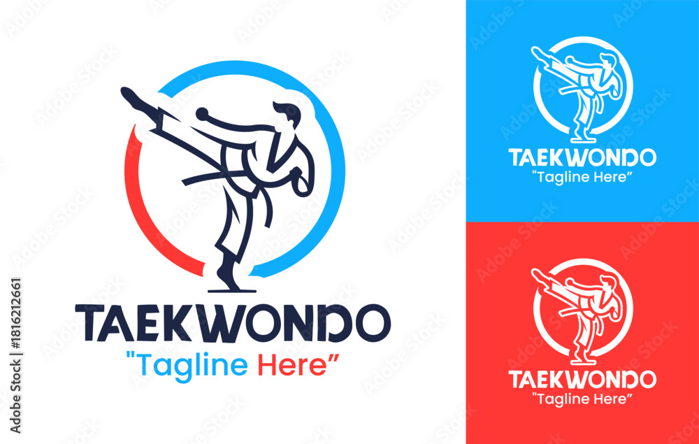 Fototapeta premium Taekwondo Logo Modern Abstract Martial Icon