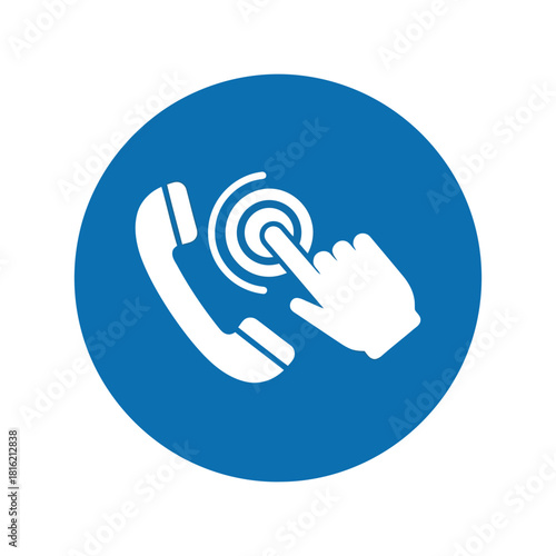 Tap to call button icon: phone contact & customer support service symbol vector Vector, illustration