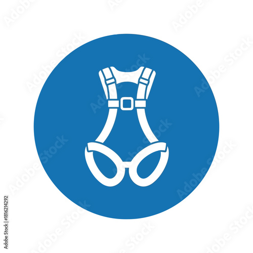 Mandatory safety harness icon. wear fall protection equipment symbol. ppe safety sign Vector, illustration
