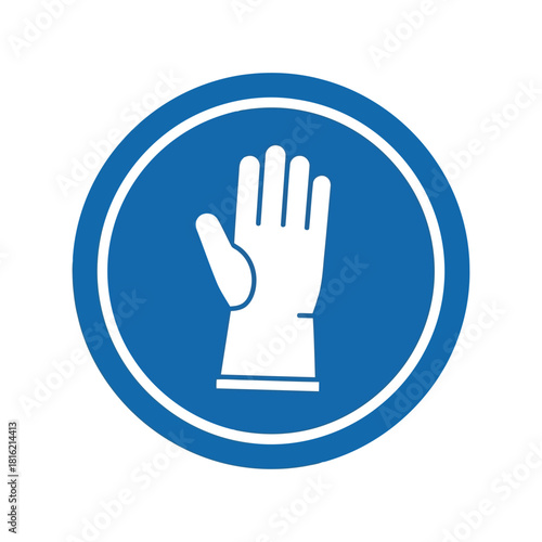 Mandatory protective gloves sign icon. hand protection required ppe safety symbol vector Vector, illustration