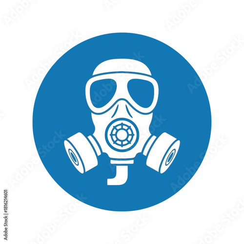 Gas mask respirator safety sign icon. chemical hazard protection symbol vector. Vector, illustration