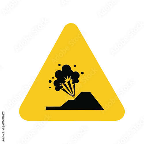 Hazardous dust or steam emission warning icon   industrial safety danger symbol vector Vector, illustration
