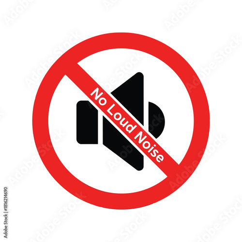 No loud noise sign vector icon for quiet area   silence symbol forbidden sound Vector, illustration