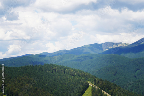 View of the mountains of the Ukrainian Carpathians