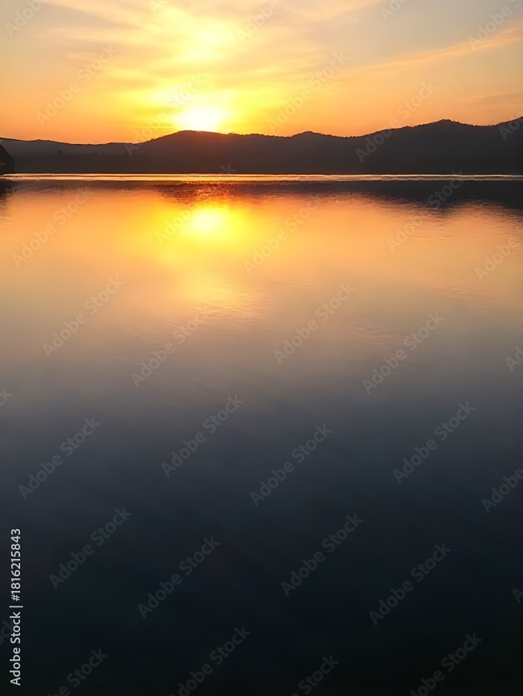 Obraz premium sunset over the lake