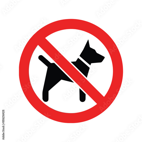 No dogs allowed sign vector illustration. pet ban symbol for public spaces and businesses Vector, illustration
