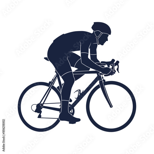Silhouette of a cyclist pushing limits for an athletic challenge or personal triumph