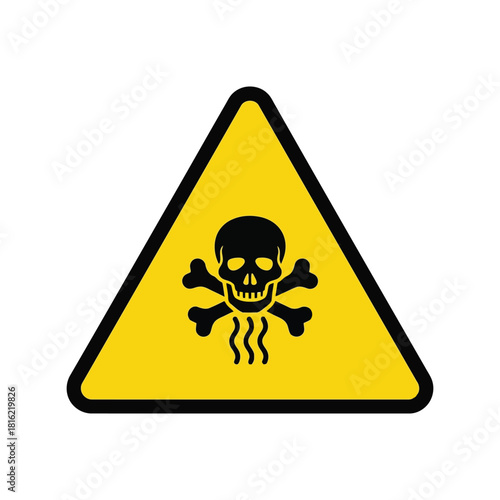 Toxic poison hazard warning sign with skull and crossbones icon vector symbol Vector, illustration