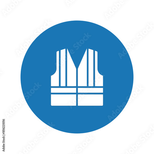 Safety vest icon workwear ppe high visibility warning symbol construction worker safety Vector, illustration