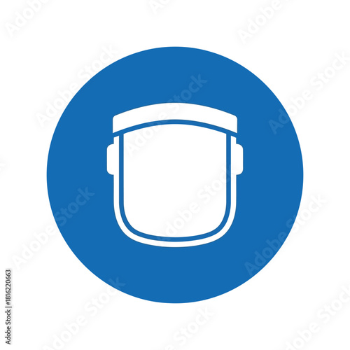 Mandatory face shield protection sign. wear visor safety pictogram for ppe industrial hazard Vector, illustration