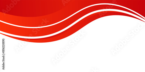 Vector red line background curve element with white space for text and message design, overlapping layers, vector