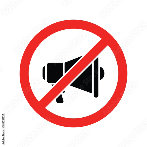 No loudspeaker icon vector illustration. silent mode or mute symbol. forbidden announce Vector, illustration