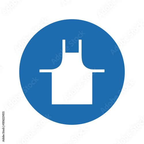 Mandatory apron safety sign icon vector. ppe workwear symbol for industrial kitchen health Vector, illustration