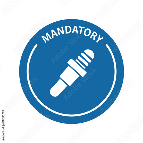 Mandatory pipette use safety sign. chemical liquid handling requirement icon vector. Vector, illustration