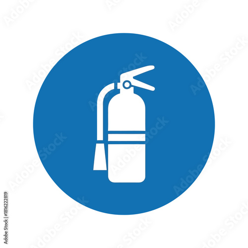 Fire extinguisher mandatory sign icon. emergency safety equipment vector illustration Vector, illustration
