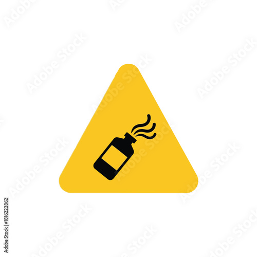 Hazardous chemical warning sign vector icon. toxic substance fumes danger symbol. safety alert. Vector, illustration