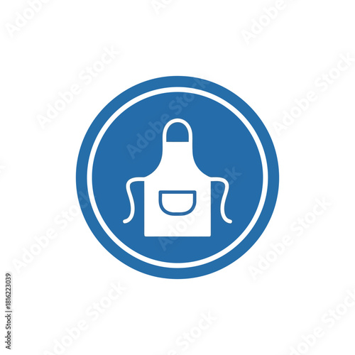 Mandatory apron sign icon. protective workwear symbol for safety regulations and hygiene. Vector, illustration