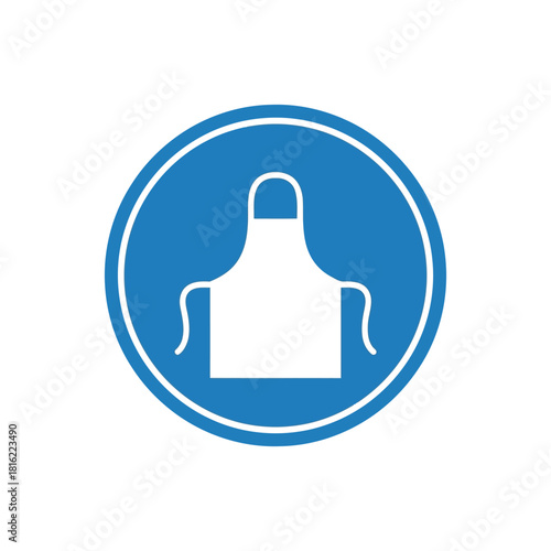 Mandatory apron required sign icon vector. ppe safety workwear symbol for workplace Vector, illustration