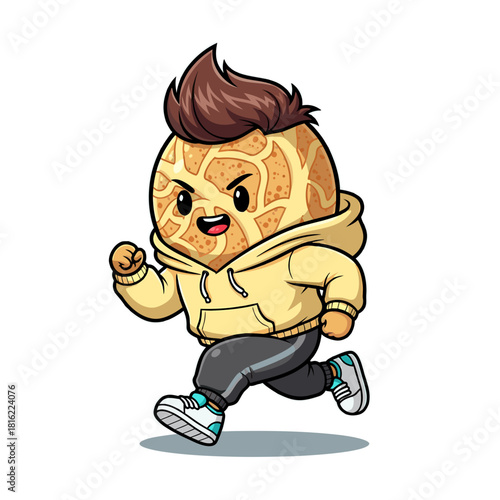 Cute_Canteloupe_Melon_Mascot_Running_Jogging_Sweatshirt_Cartoon_Vector