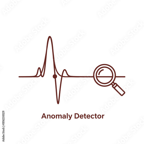 Anomaly Detector Icon Visual Representation for Data Analysis and Pattern Recognition