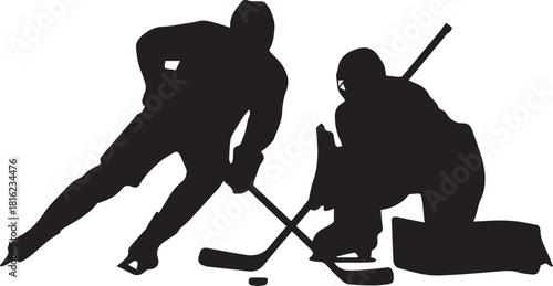Hockey Player Silhouettes Set