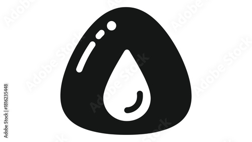 Black and white icon representing a smart water leak sensor with a drop symbol.