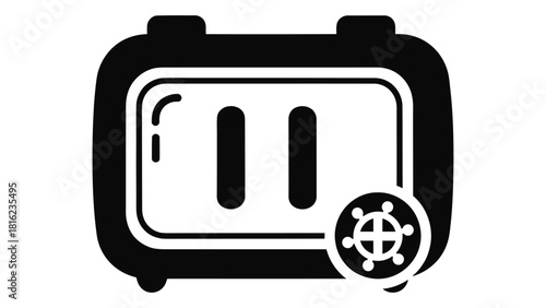 Black and white icon representing a uv sterilizer device for disinfection.