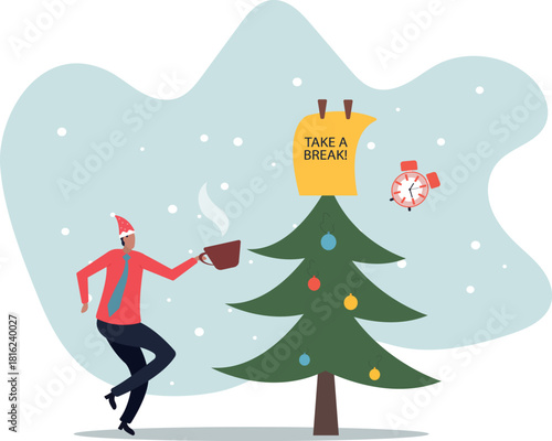 Time to take a break, coffee break time to relax and refresh from long stress interval, free from bored, sleepy and fatigue.about a man and his life.