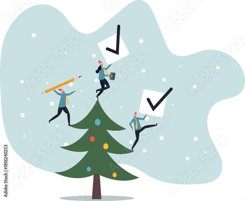 Checklist or checkmark for task completion, survey or questionnaire, finish work or accomplishment,about a man and his life.