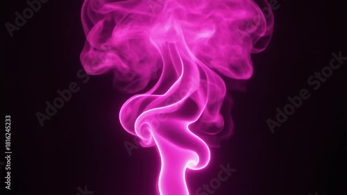 Ethereal Dance Swirls of Pink Smoke on a Dark Backdrop