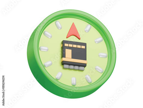 qibla direction icon 3d illustration render