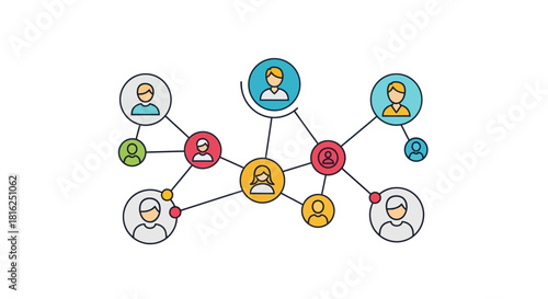 Network Connection Illustrating Diverse Social Relations and Communication Flow
