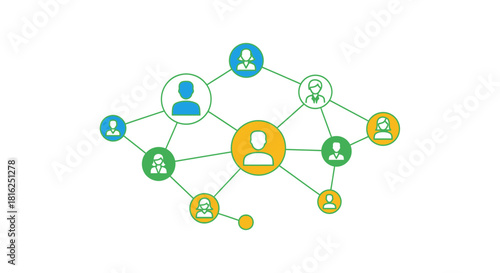Connected People Graphic Network Demonstrating Collaboration and Teamwork Concepts