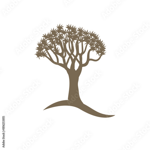 Quiver tree illustration isolated on, representing resilience, adaptation, and the unique beauty of arid landscapes in vector format