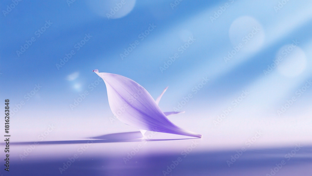 Obraz premium Single purple flower petal in light