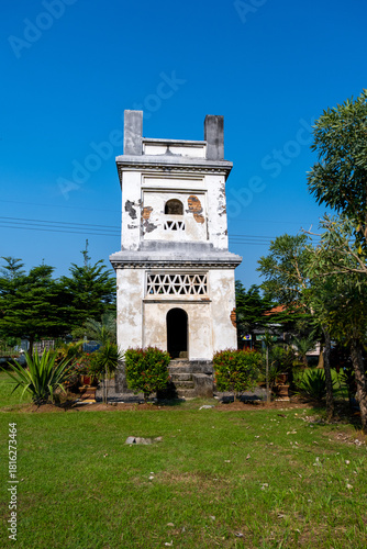 Historic remains of Masjid Pecinan Tinggi in Banten, Indonesia – an ancient mosque tower and mihrab from the Sultanate of Banten era.